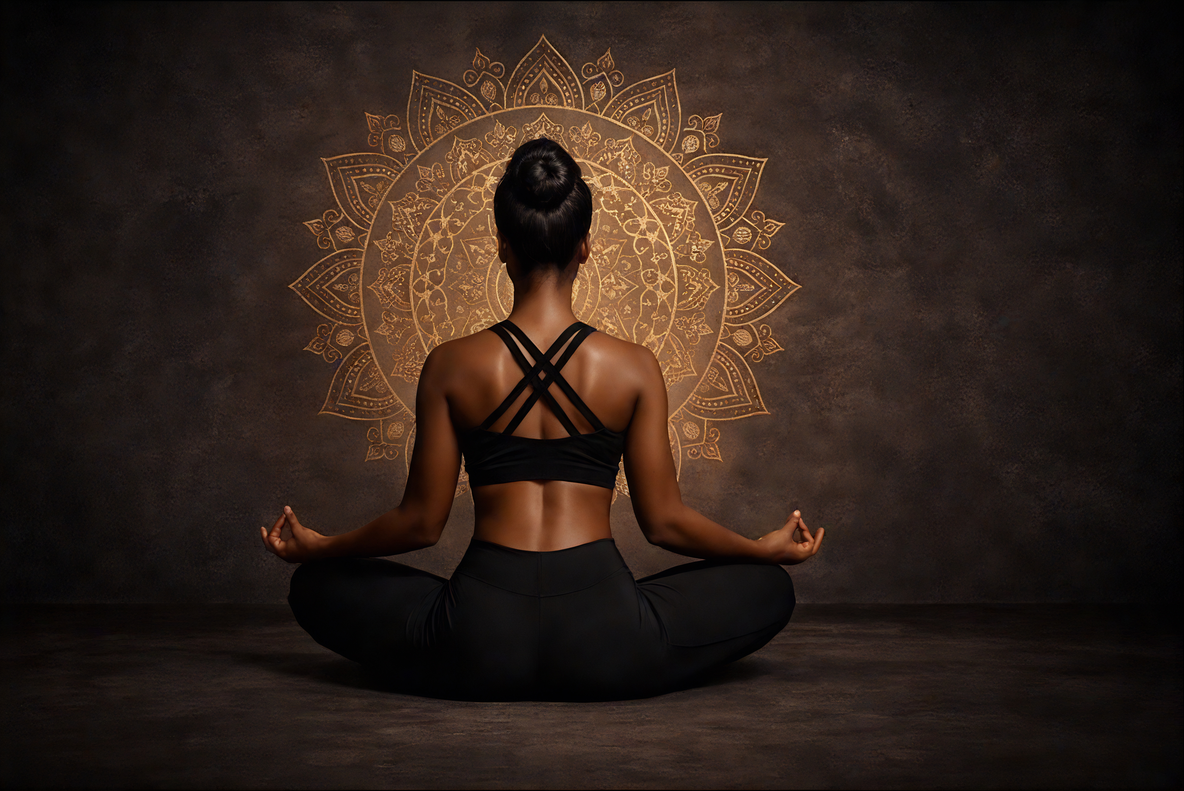 Yoga meditation with mandala
